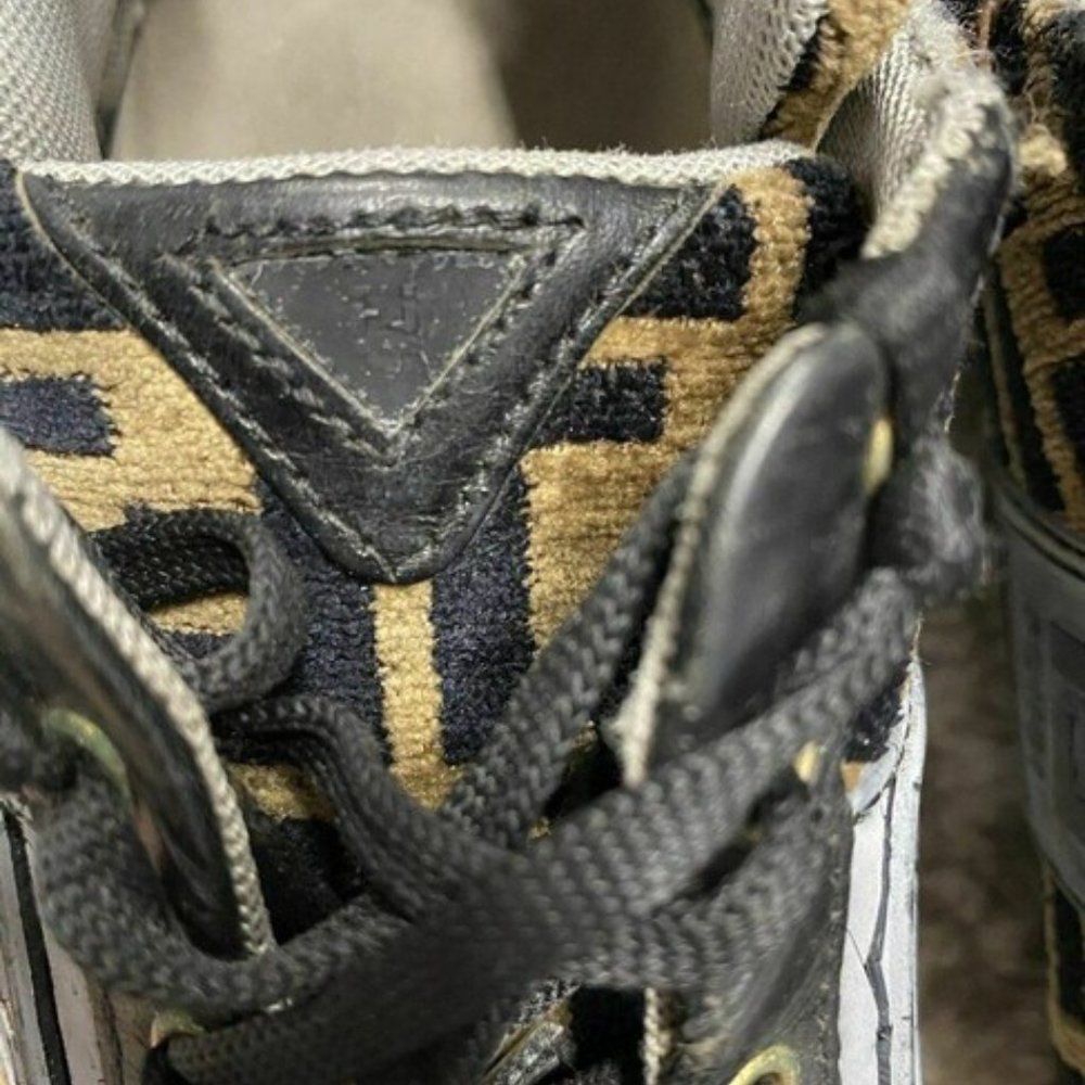 Fendi Tobacco Zucca Print Faux Fur Sneakers - Picture 10 of 11